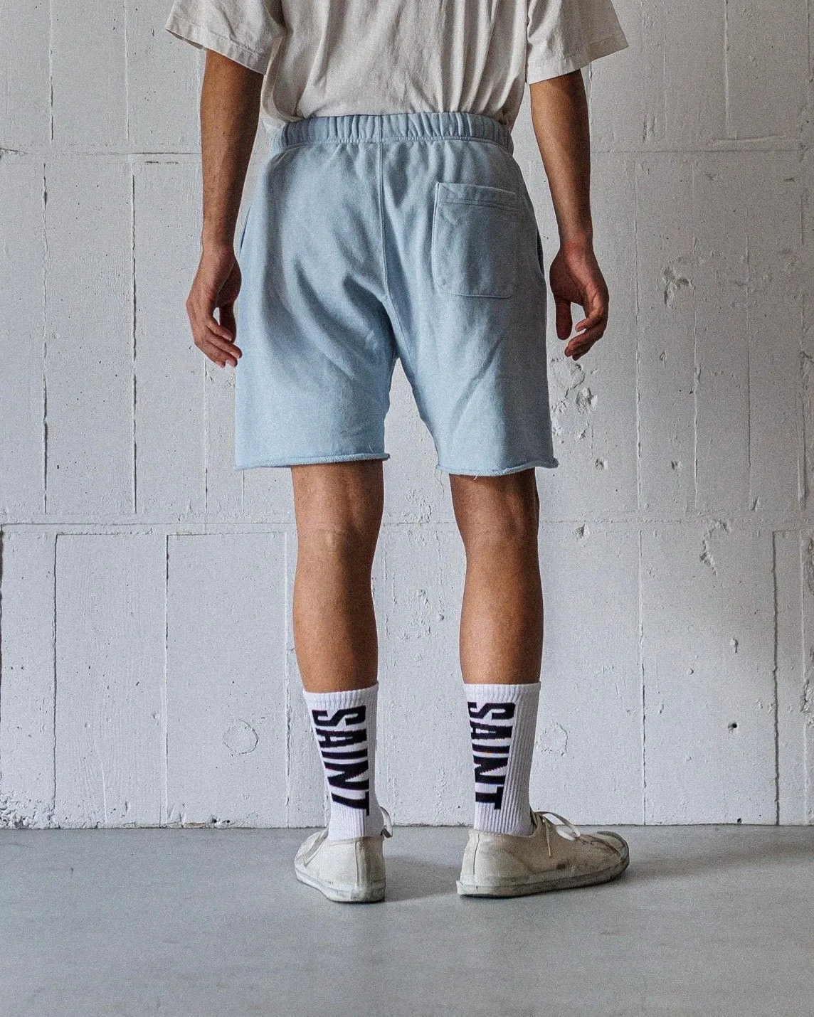 SAINT Mxxxxxx SWEAT SHORTS/RIBON SAINT/BLK pink SAINT LOGO shorts, black S-XL cotton and linen OE yarn fabric, stiff, light, comfortable and breathable, non-locking design, naturally rolled back after water, super handsome version, easy to match, original consistent main mark, wash water mark, little angel anti-counterfeiting mark
